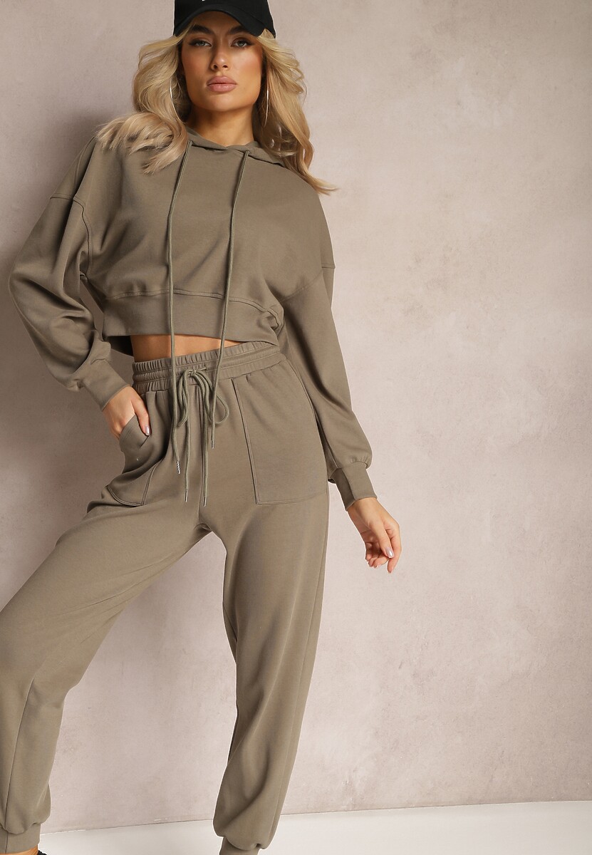 Set Verde Trening cu Pantaloni Jogger și Bluză cu Glugă Fomstia 1