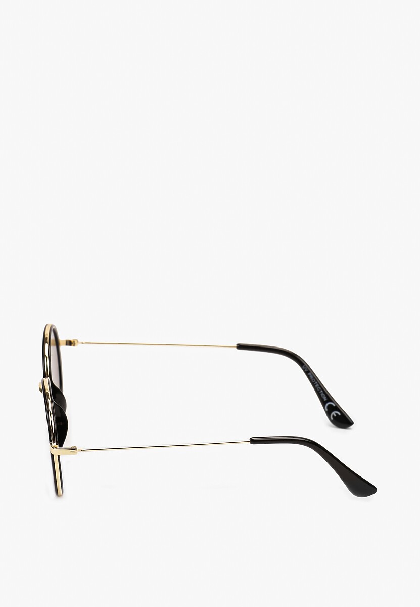 Ochelari de soare negri cu rame rotunde Rowenna 2
