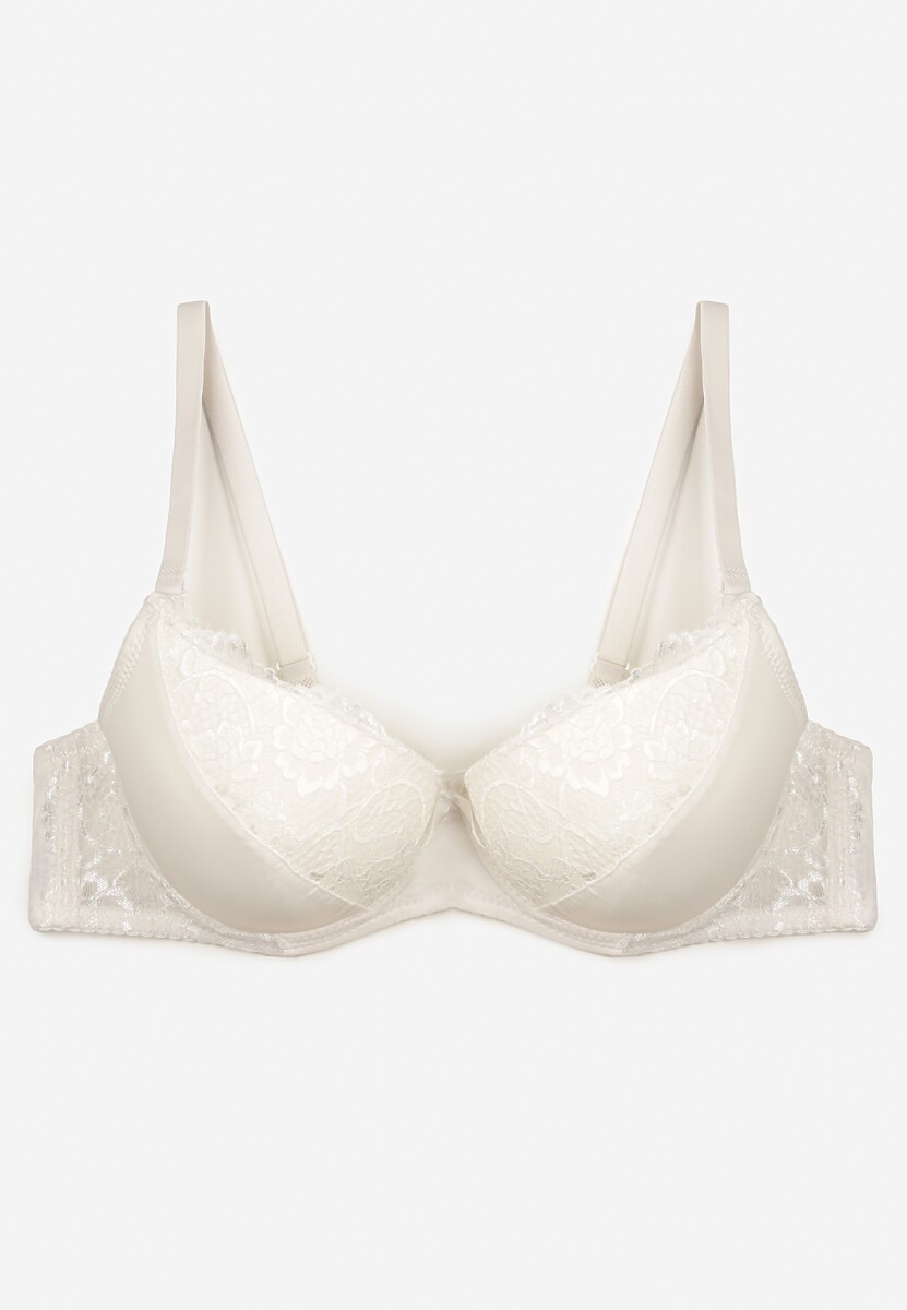 Sutien Bej Deschis Full Cup cu Dantelă Fină Aicine 2