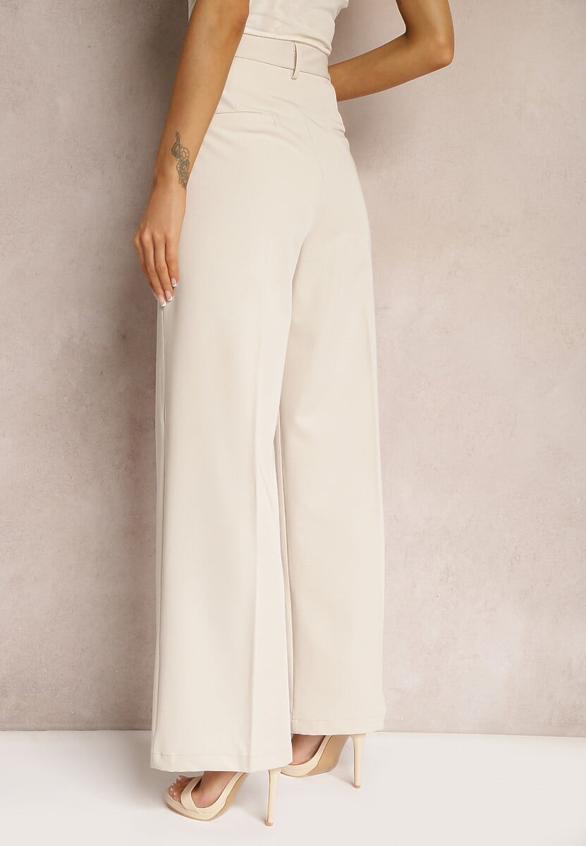 Bej deschis Pantaloni largi High Waist Seraphella 3