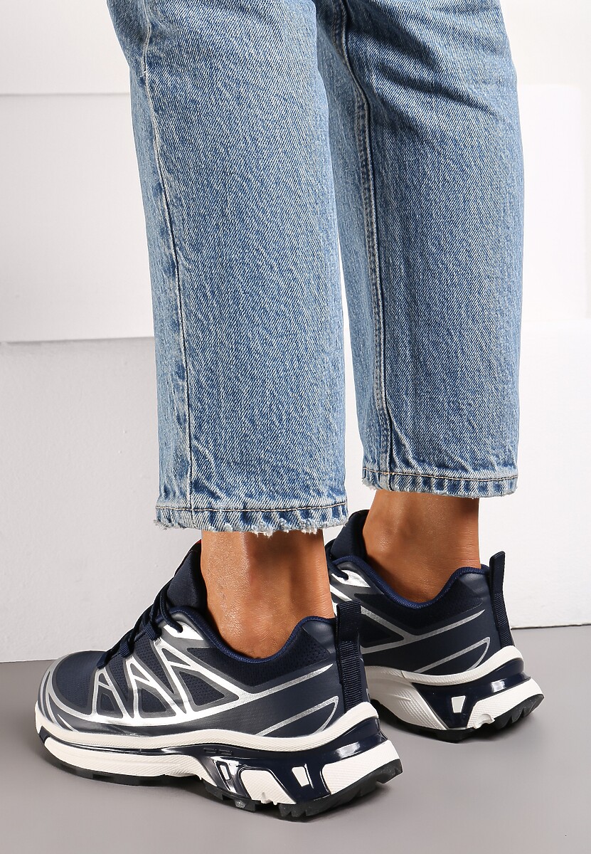 Sneakers Bleumarin cu Inserturi Decorative și Bandă Elastică Aineri 3