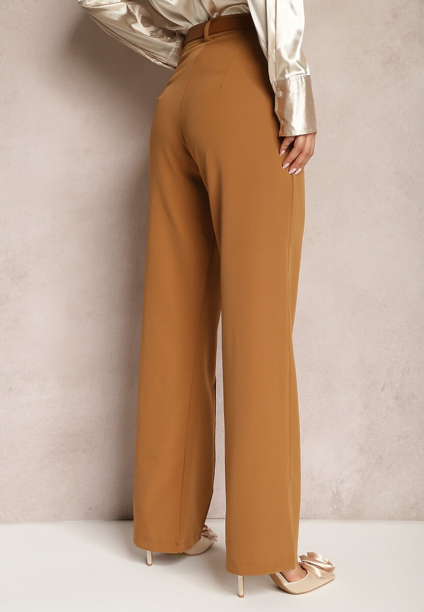 Pantaloni Eleganti Maro Palazzo Talie Înaltă cu Crapă Largă Xyrisa 3
