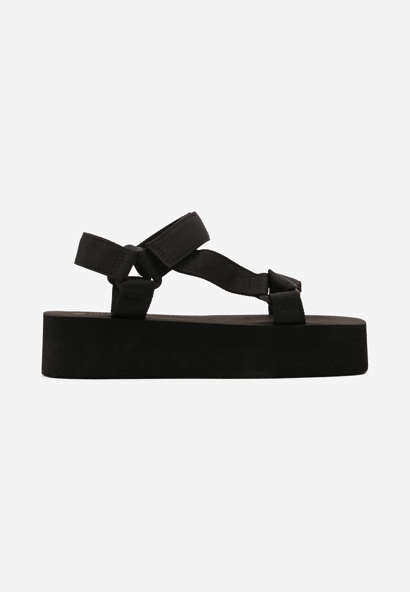 Sandale Sport Negre cu prindere Velcro cu platformă de spumă
