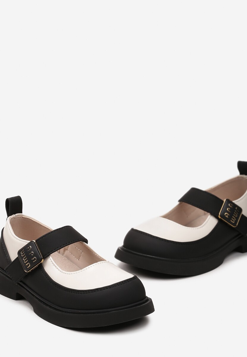 Beżowe Eleganckie Półbuty z Wkładką ze Skóry Naturalnej Zapinane na Rzep Sofirae 3