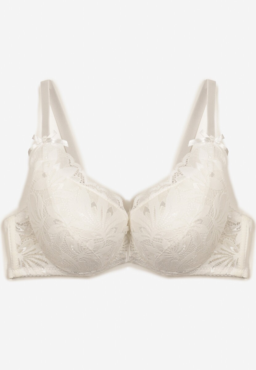 Sutien Bej Deschis cu Dantelă Efect Push-Up Decorat cu Dantelă Aritsavia 2