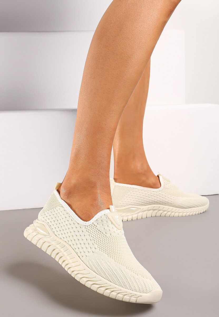 Bej Pantofi Sport Slip-On gleznă cu Carâmb Material Dasrica 1