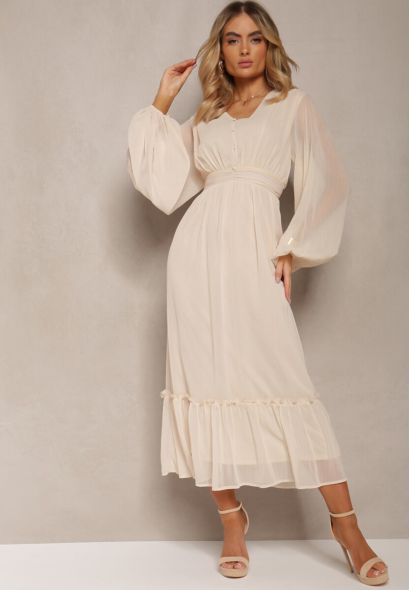 Rochie Bej Pliuri Osumia 1