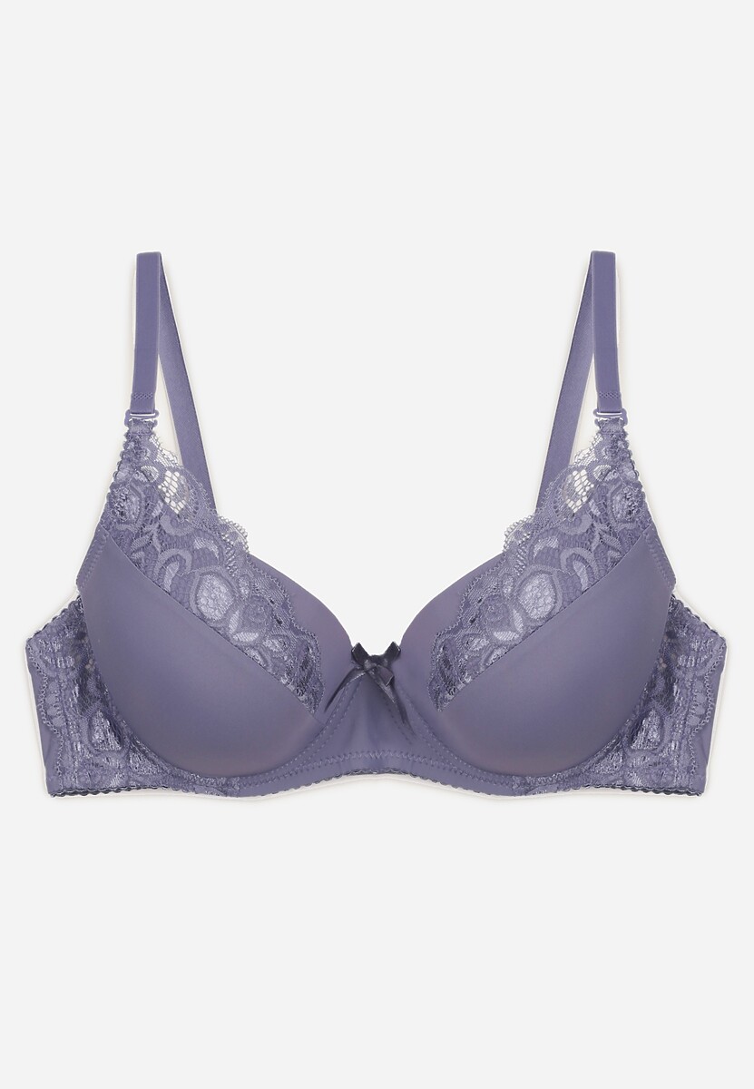 Sutien bleumarin cu dantelă Moderatta cu bretele reglabile 2