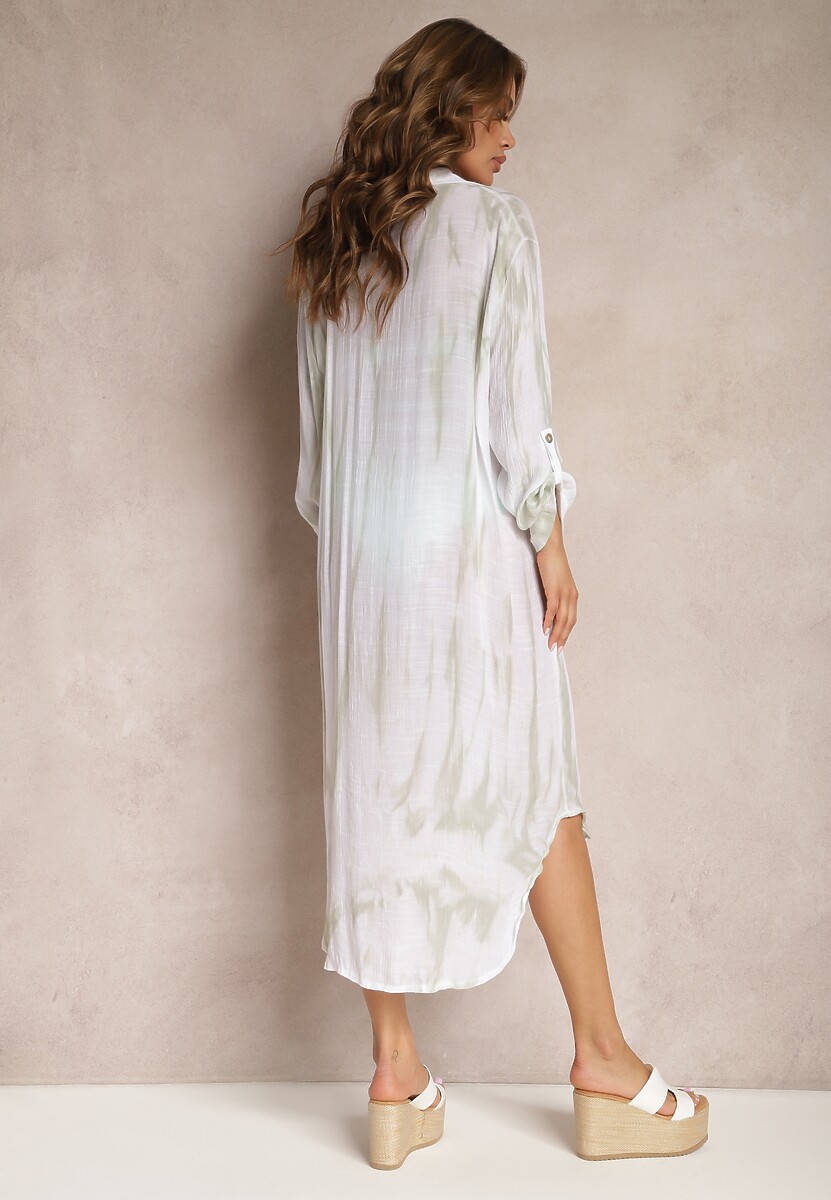 Rochie Verde Deschis Oversize Stil Cămașă Werosa 3