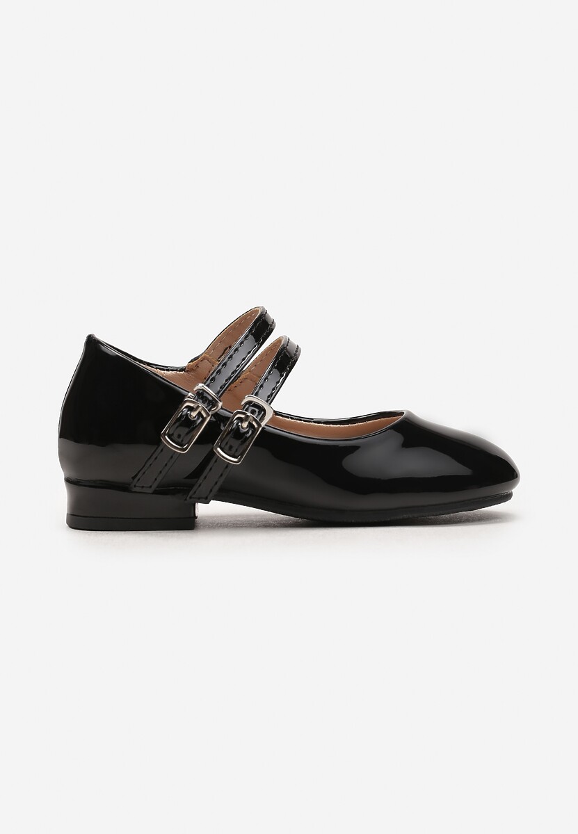 Czarne Eleganckie Balerinki z Dwoma Paseczkami z Klamerkami Benelora 1