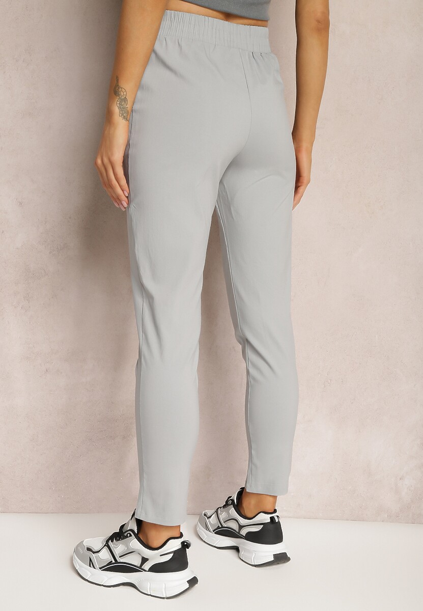 Pantaloni Gri Deschis Talie Înaltă Material Elastic Bandă Elastică Rigadona 3
