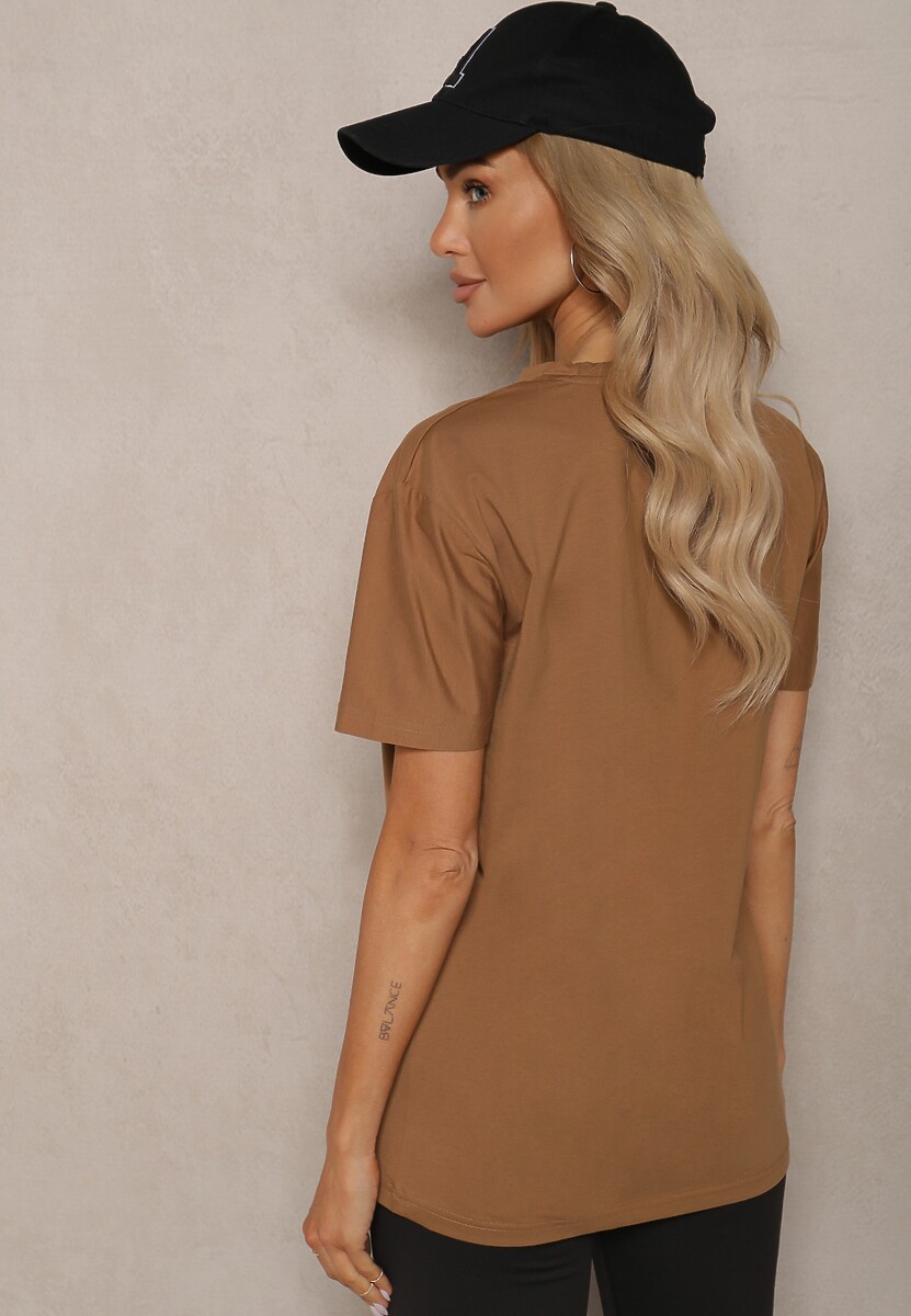 Tricou clasic Detima din bumbac maro 3