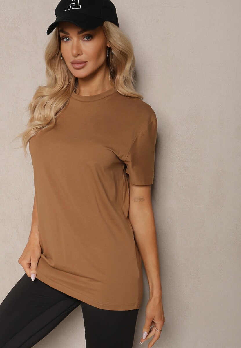 Tricou clasic Detima din bumbac maro 1