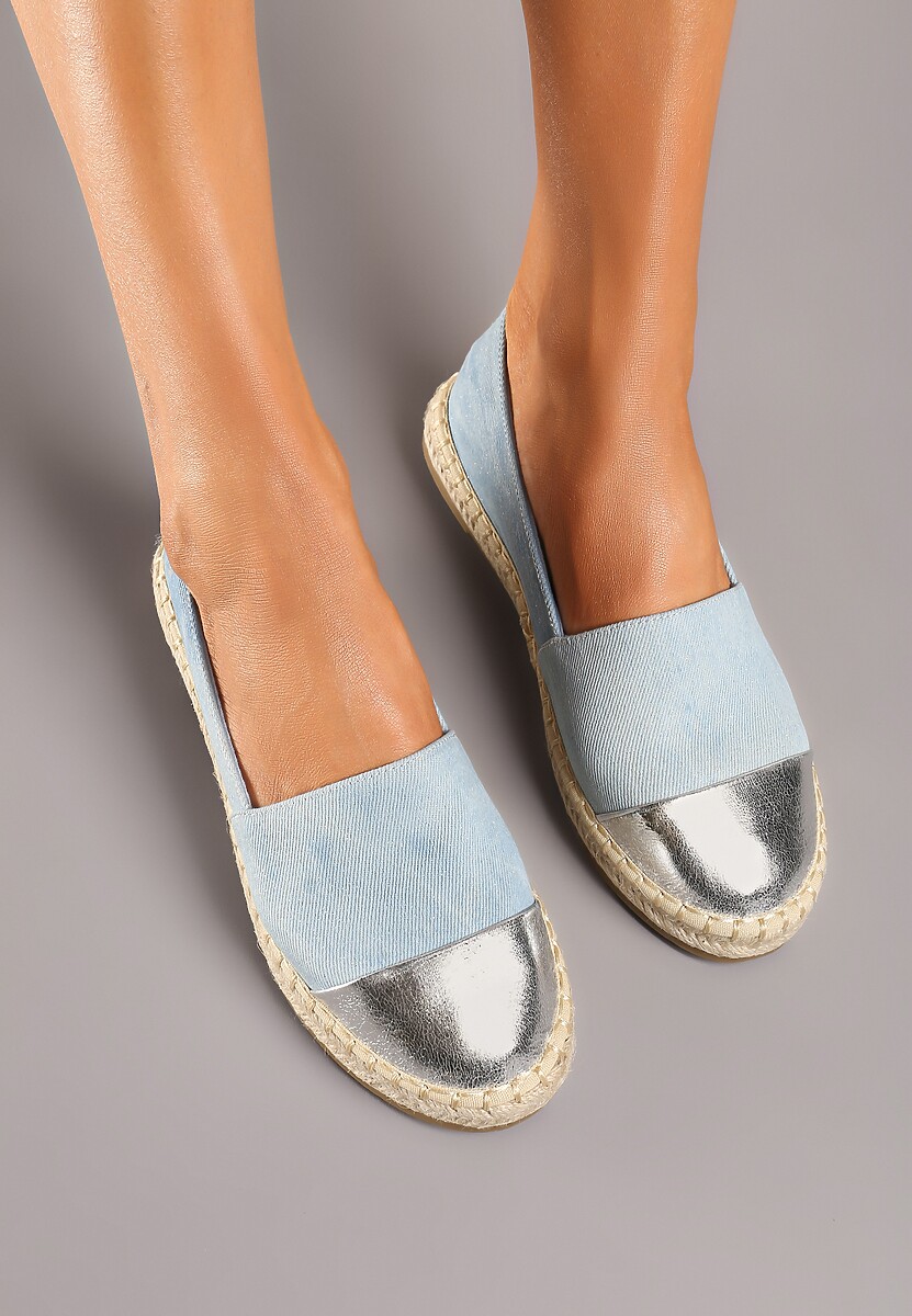 Espadrile Bleu Deschis cu Vârf Decorativ pe Talpă Împletită Effiel 3
