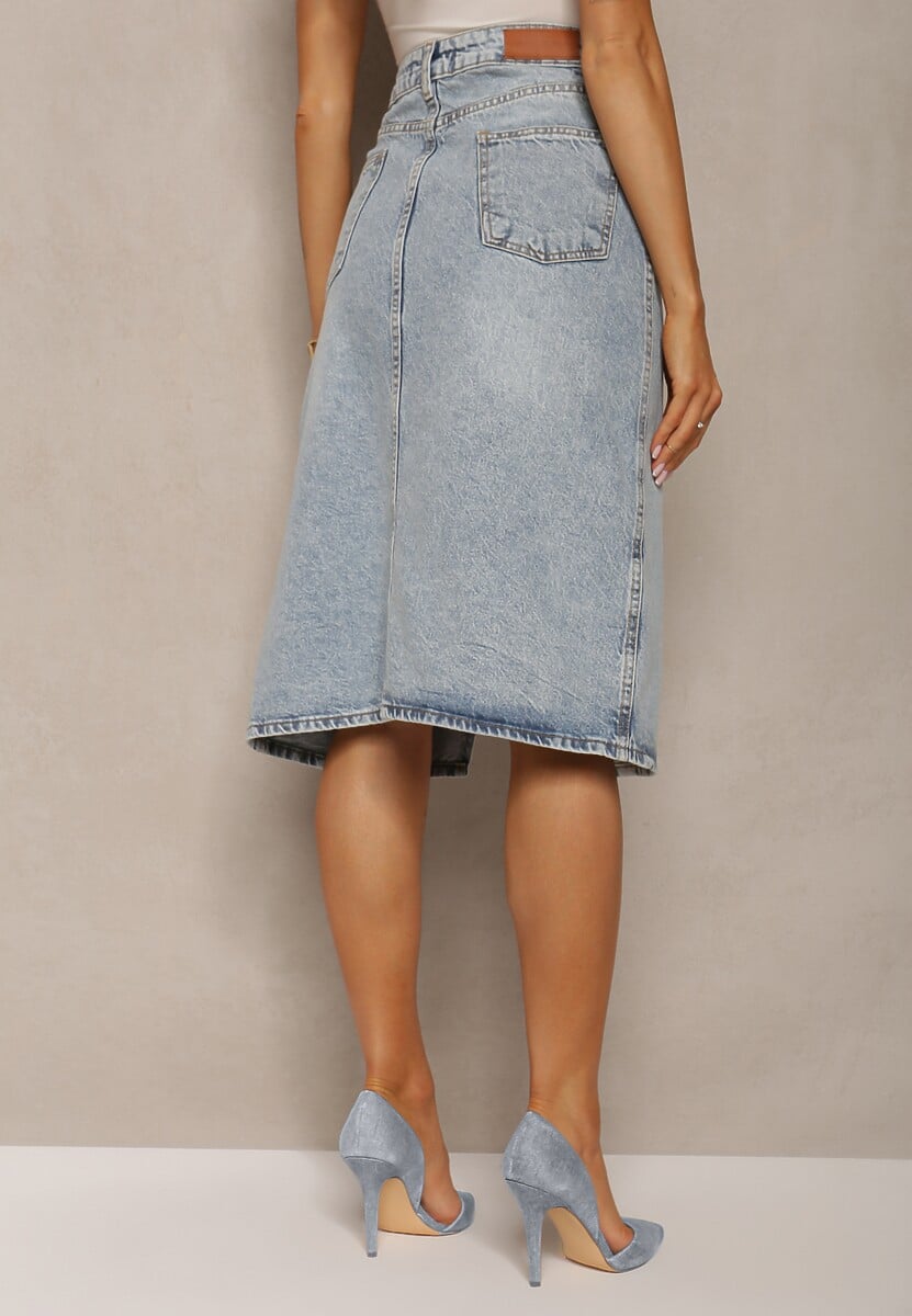 Fusta Bluză Denim cu Perle și Pietre Efect Efite 3