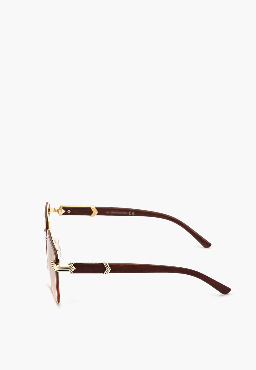 Ochelari de soare bej cu ornamente metalice Civila 2