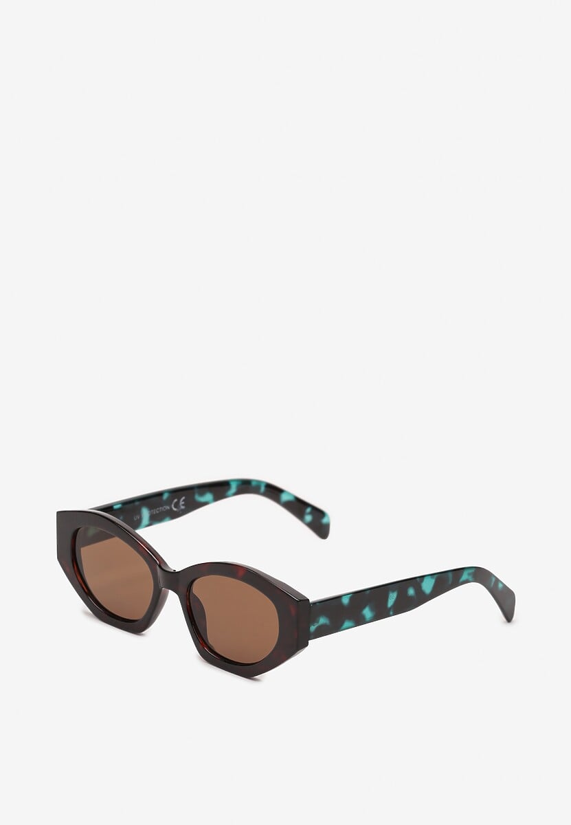 Ochelari de soare maro închis tip Cat Eye Effiaria 1