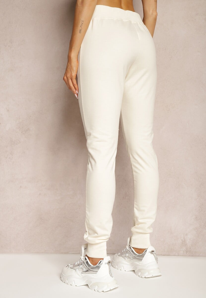 Pantaloni sport bej deschis Ivemia cu bandă elastică în talie 3
