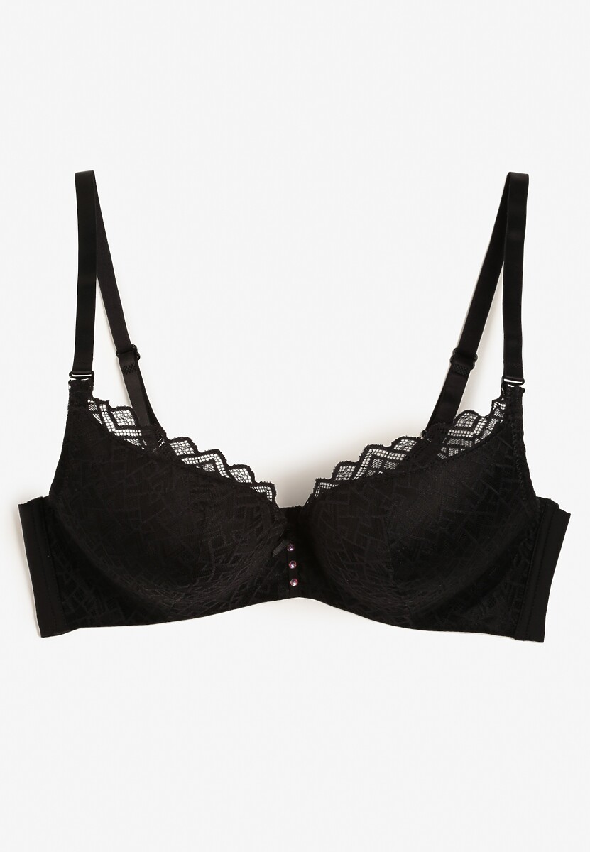 Sutien Negru din Dantelă cu Push-Up Dimettra 2