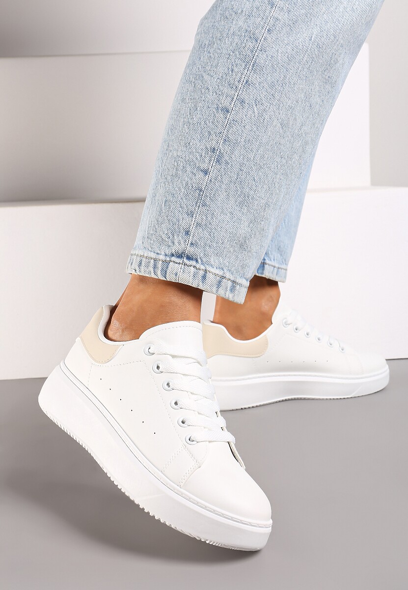 Sneakers Tialorae Alb cu bej 1
