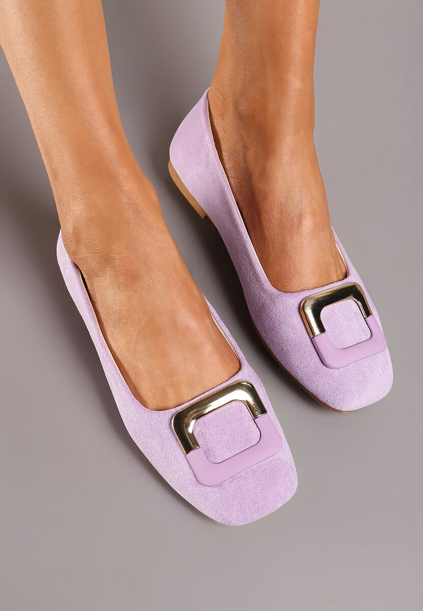 Balerini Mov Casual Violet cu Aplicație Metalică Chrissti 1