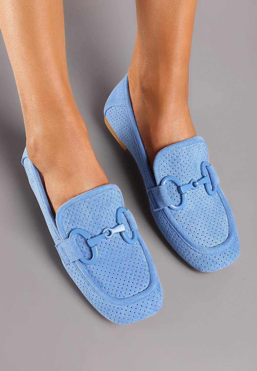 Mocasini bleumarin plat cu cataramă Chrisstelle 3