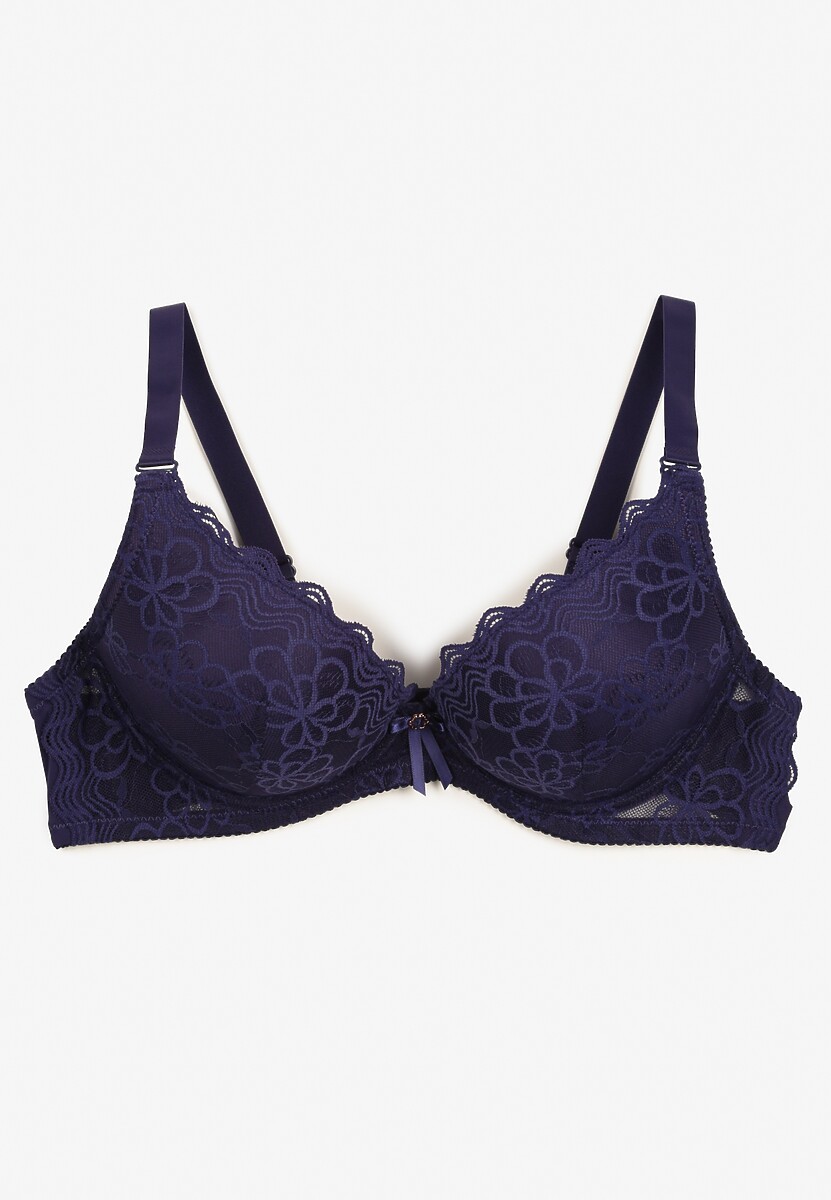 Sutien Push-Up Chrisalia cu Dantelă Bleumarin 2