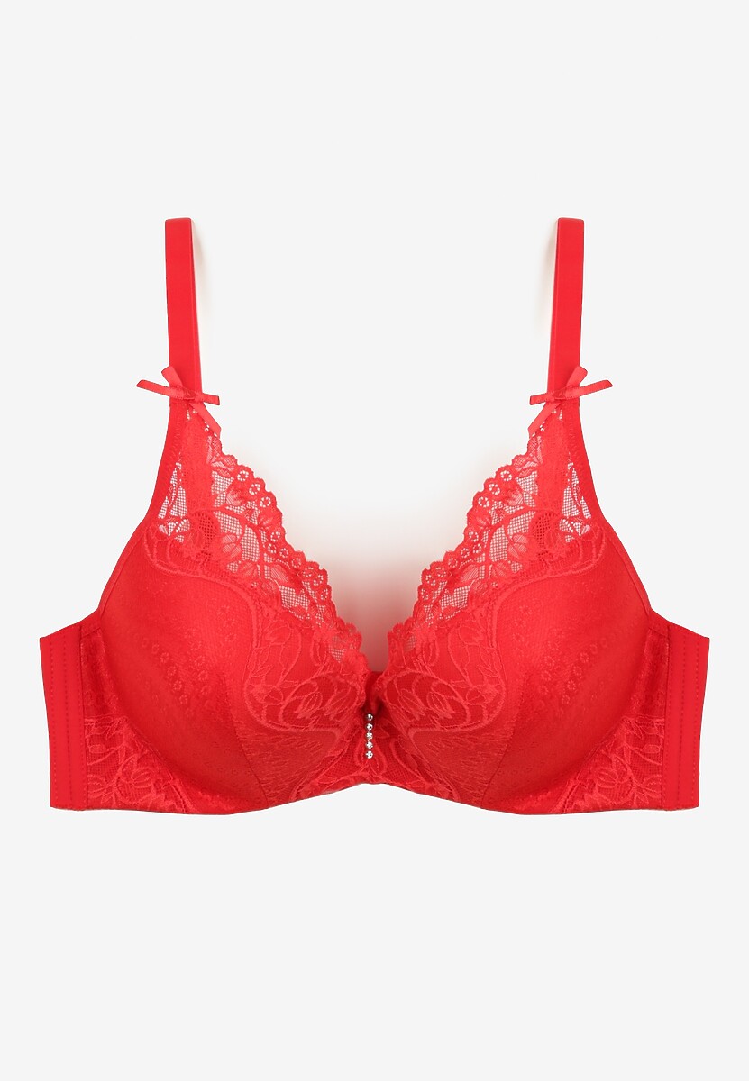 Sutien Roșu Full Cup cu Dantelă și Fundițe Încântătoare Geminna 2