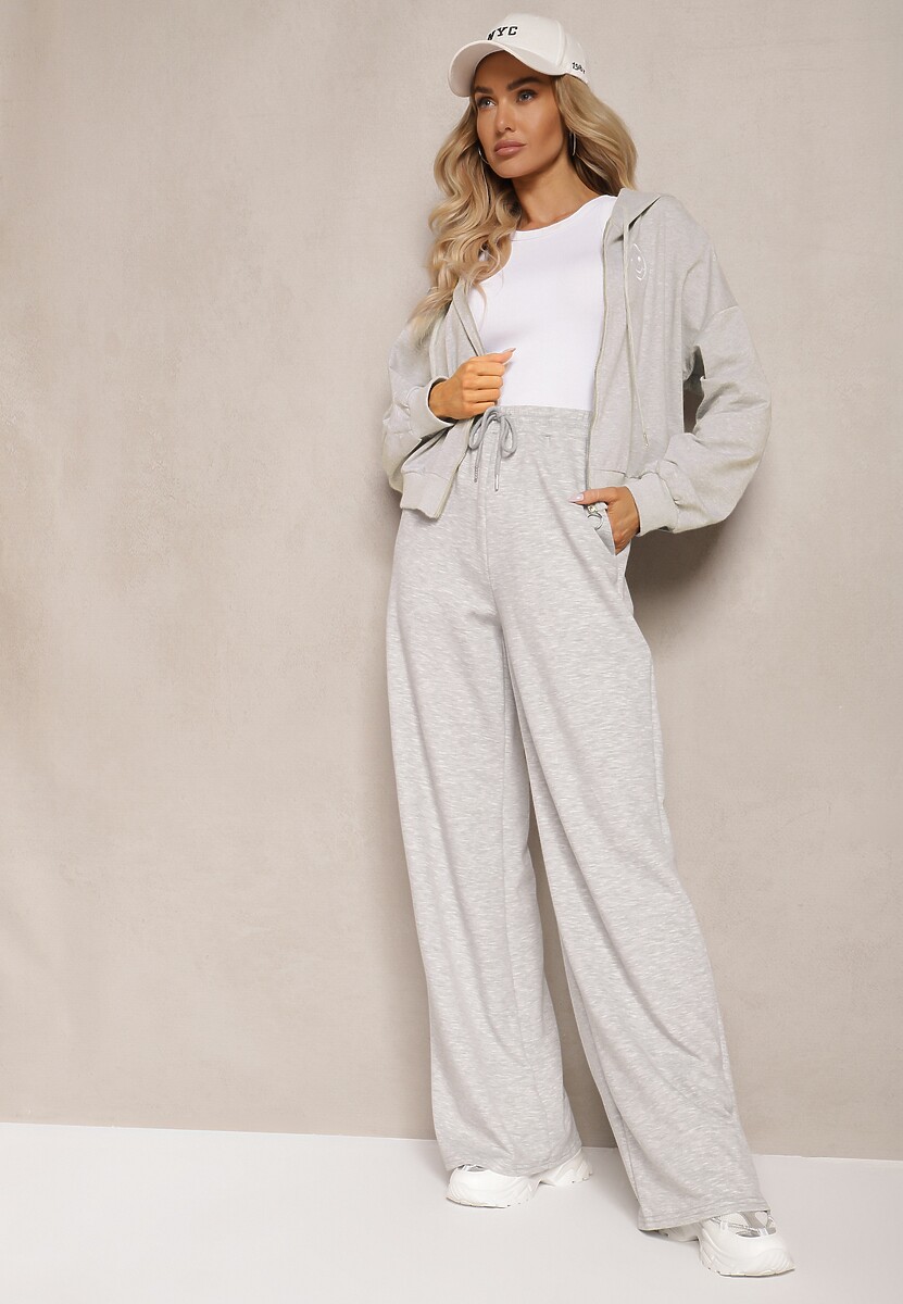 Pantaloni Gri de Trening Talie Înaltă cu Elastic Tiamalie 2