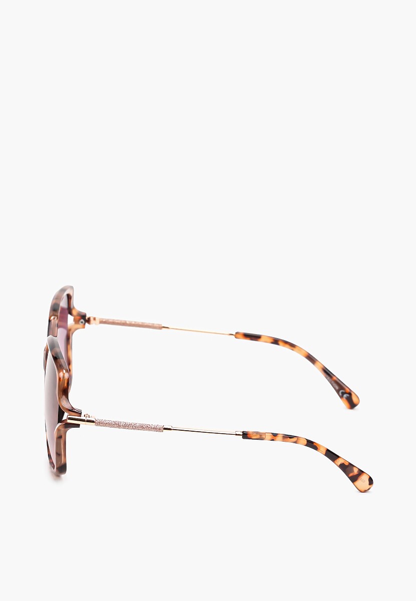 Ochelari de soare casual bej-roz cu brațe decorative Tesca 2