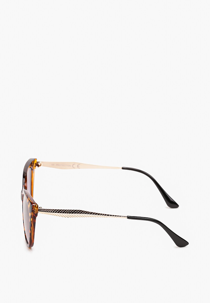 Brązowo-Beżowe Okulary Przeciwsłoneczne Cat Eye z Filtrem UV Jullea 2