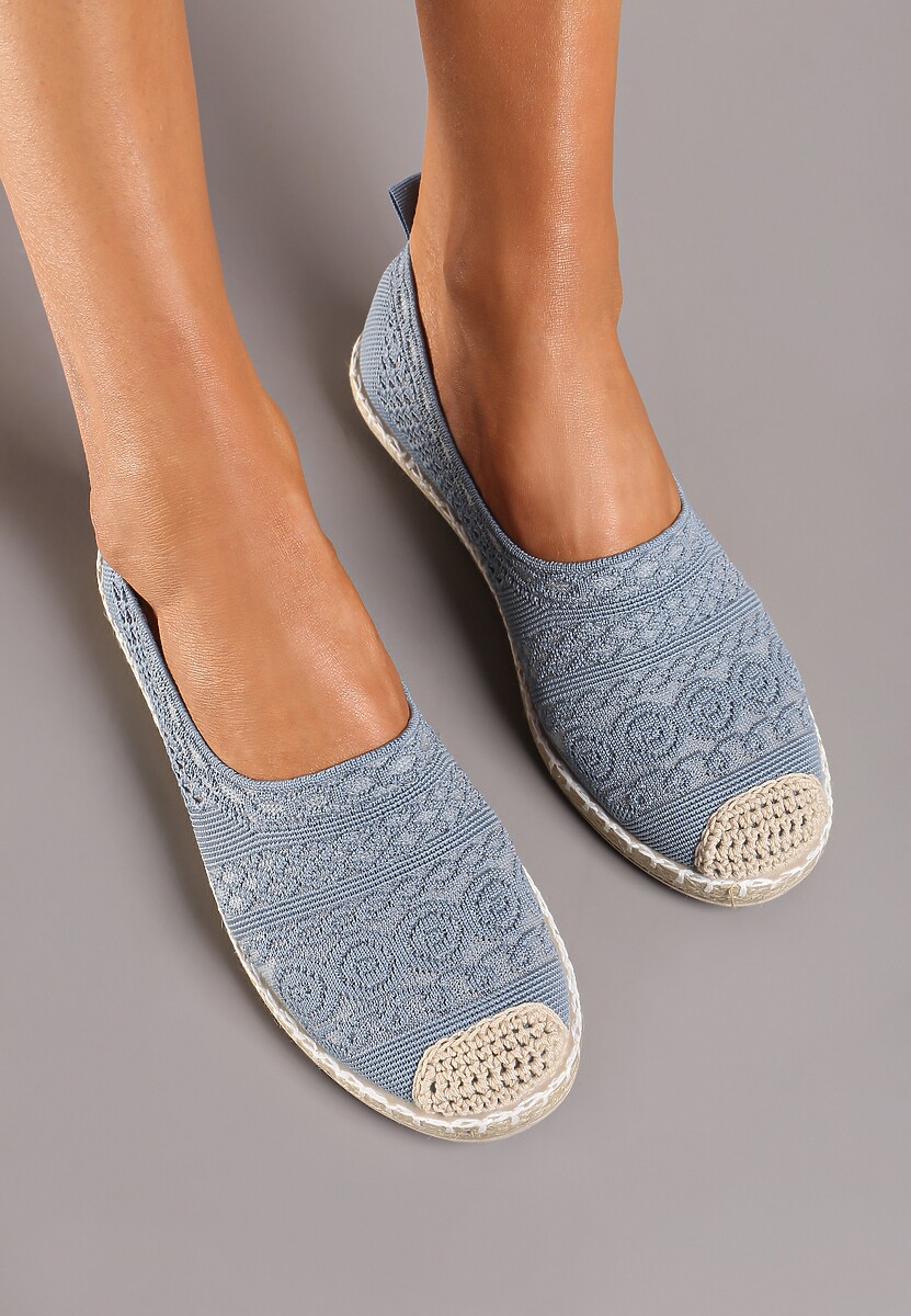 Niebieskie Espadryle na Płaskiej Podeszwie w Stylu Boho Dimzela 3