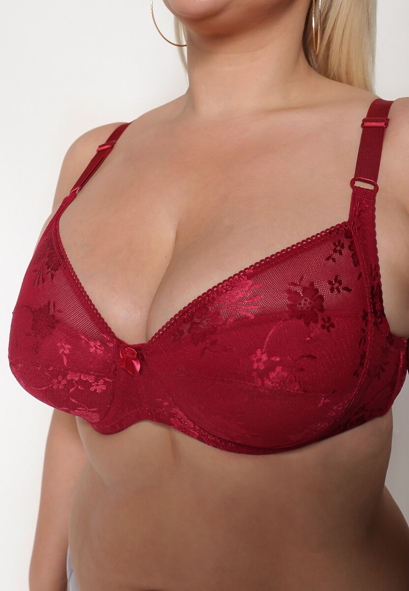 Sutien Burgundia Dantelă Full Cup cu Bretele Reglabile Dimela 1