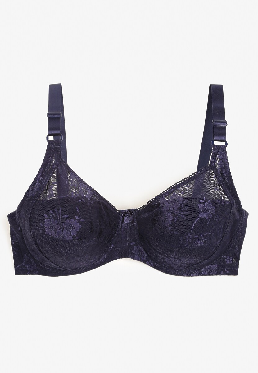 Sutien bleumarin cu dantelă Full Cup cu bretele reglabile Dimela 1