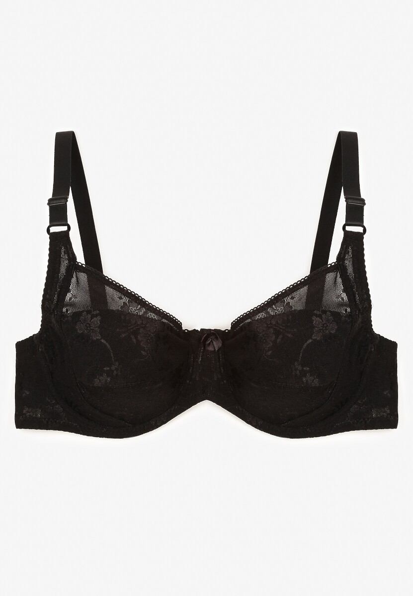 Sutien Negru din Dantelă Full Cup cu Bretele Reglabile Dimela 2