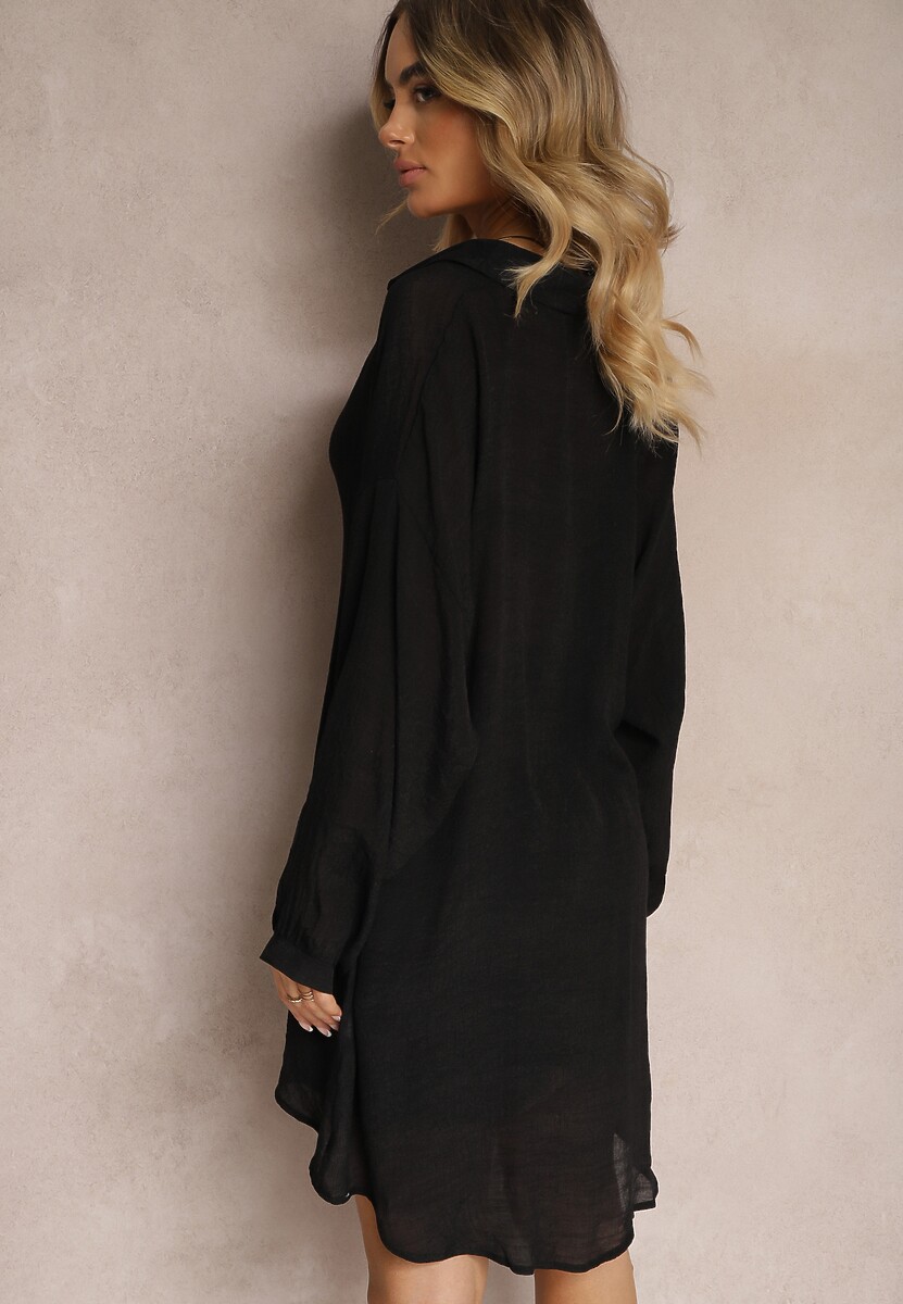 Set Negru 2 Piese Camasa cu Guler Pantaloni Scurti Umidia 3