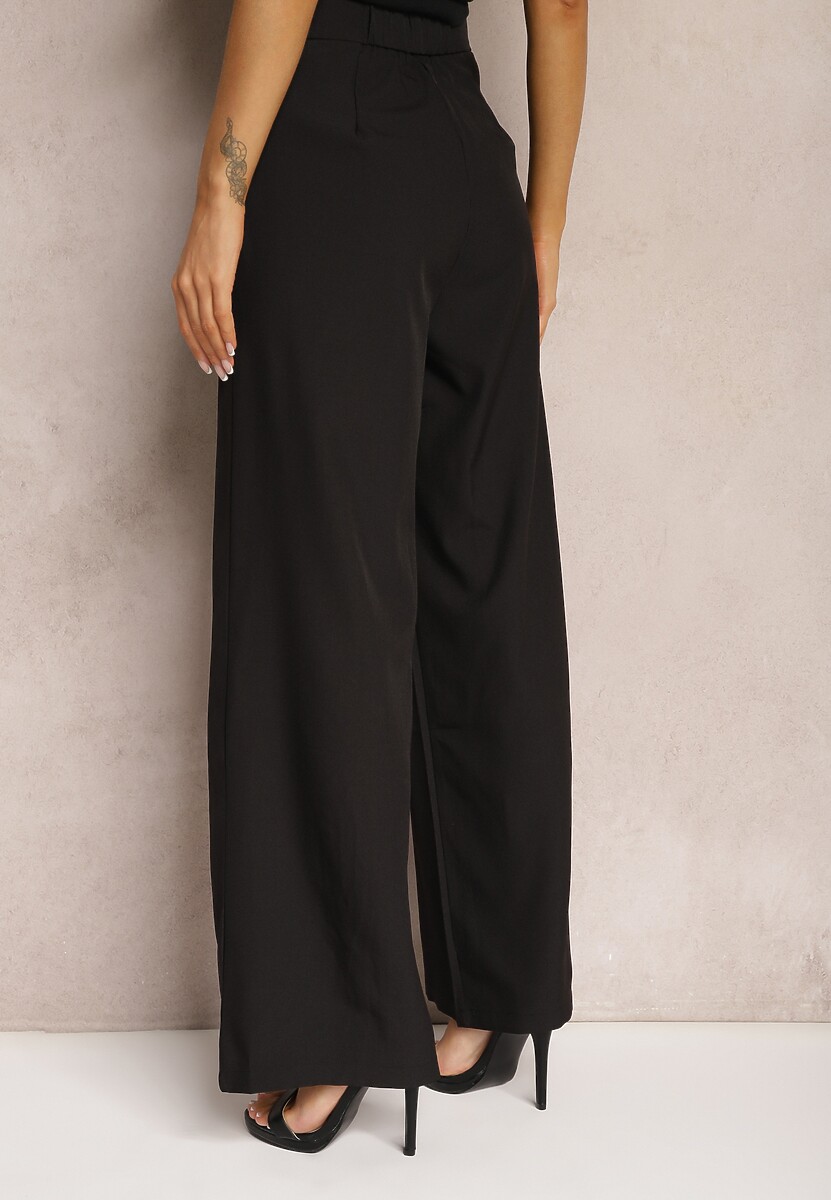 Pantaloni negri de costum cu picioare largi Vikinne 3