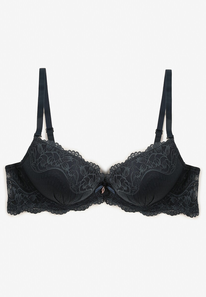 Sutien Push-Up Verde Închis cu Dantelă Felagia 1