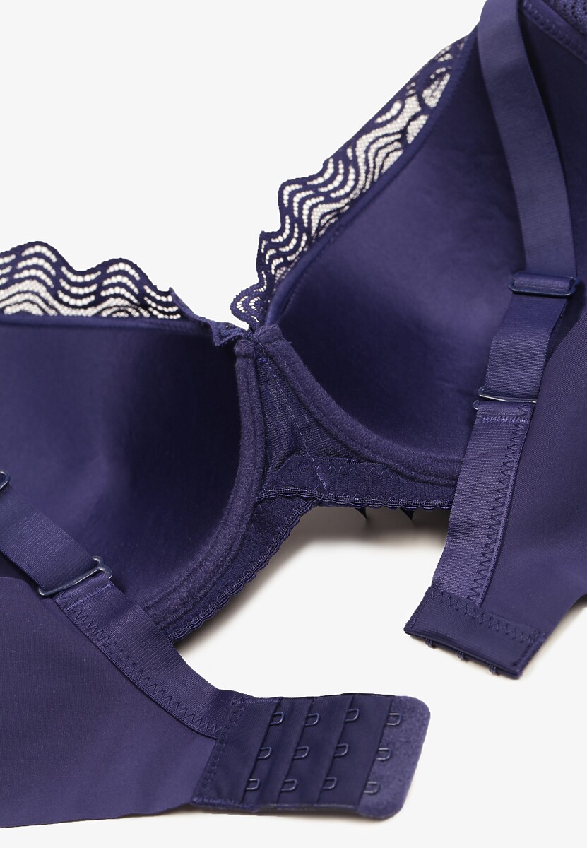 Sutien Albastru Bleu cu Dantelă Tinalle cu Bretele Reglabile 3