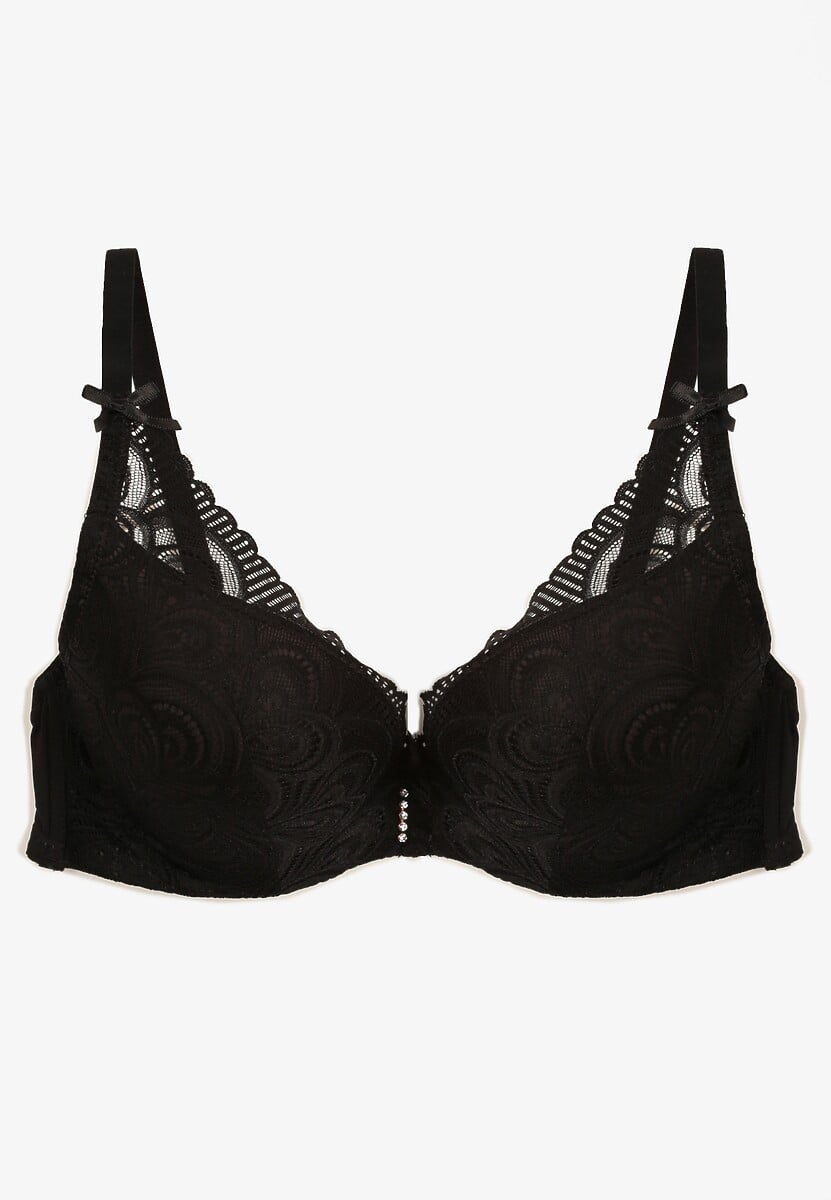 Sutien Push-Up Telovia Negru Cu Dantelă 2