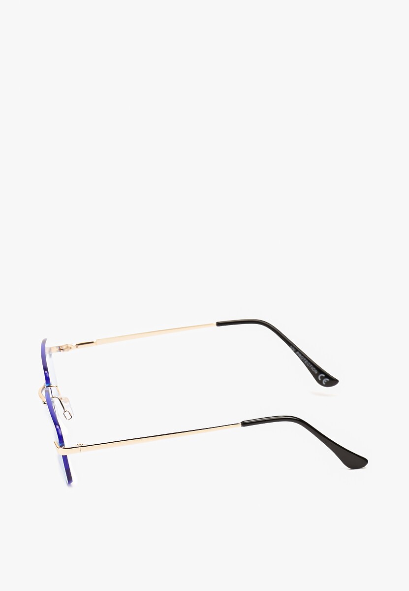Niebieskie Prostokątne Okulary Przeciwsłoneczne z Filtrem UV Ellelirese 2