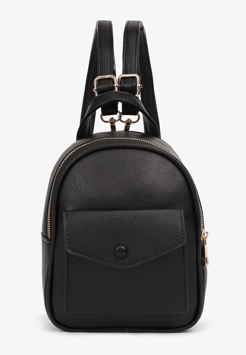 Rucsac Negru cu Barete Reglabile Detașabile și Buzunar Decorativ cu Magnet Nelvera 1