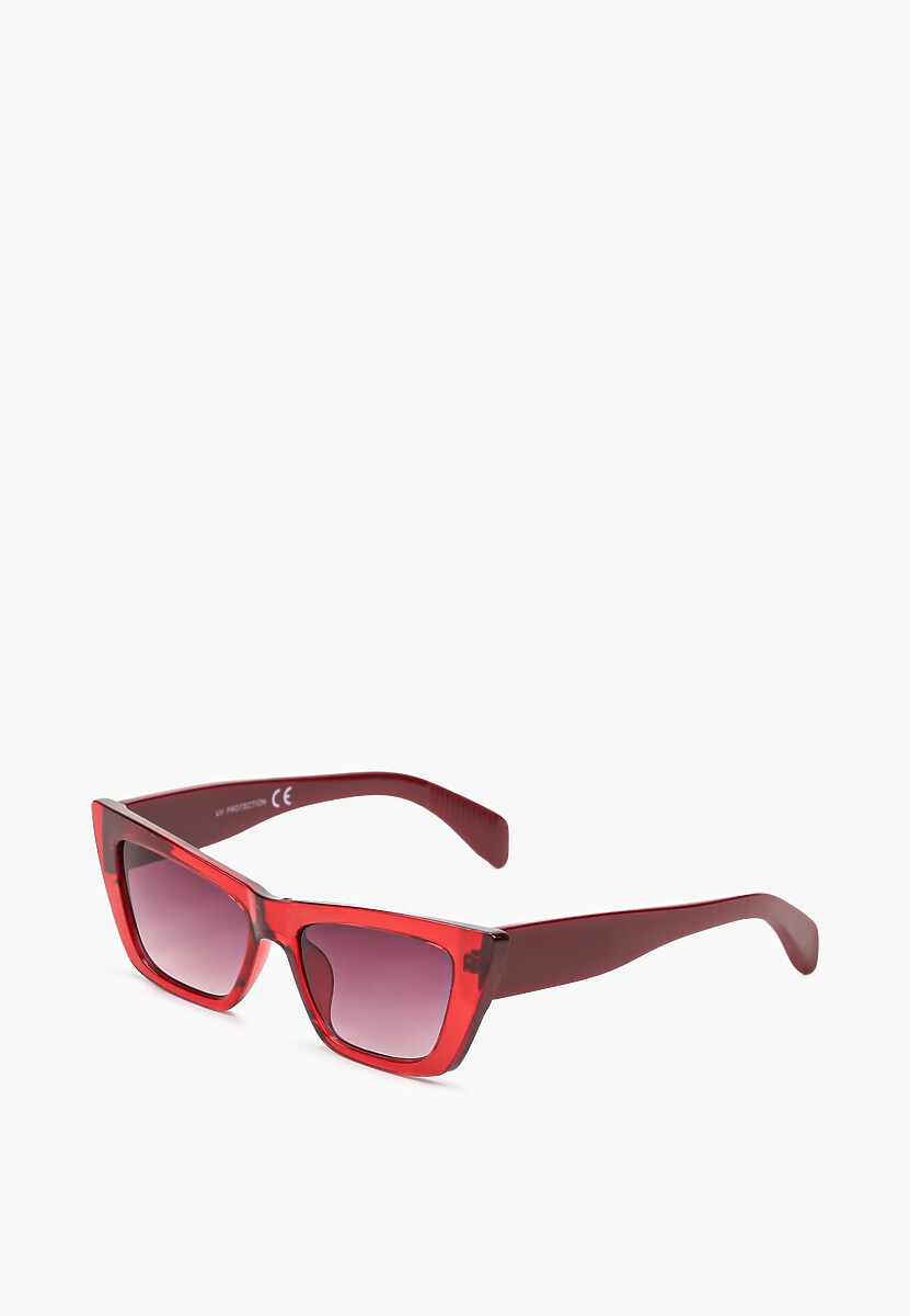 Czerwone Eleganckie Okulary Przeciwsłoneczne Cat Eye Firsa