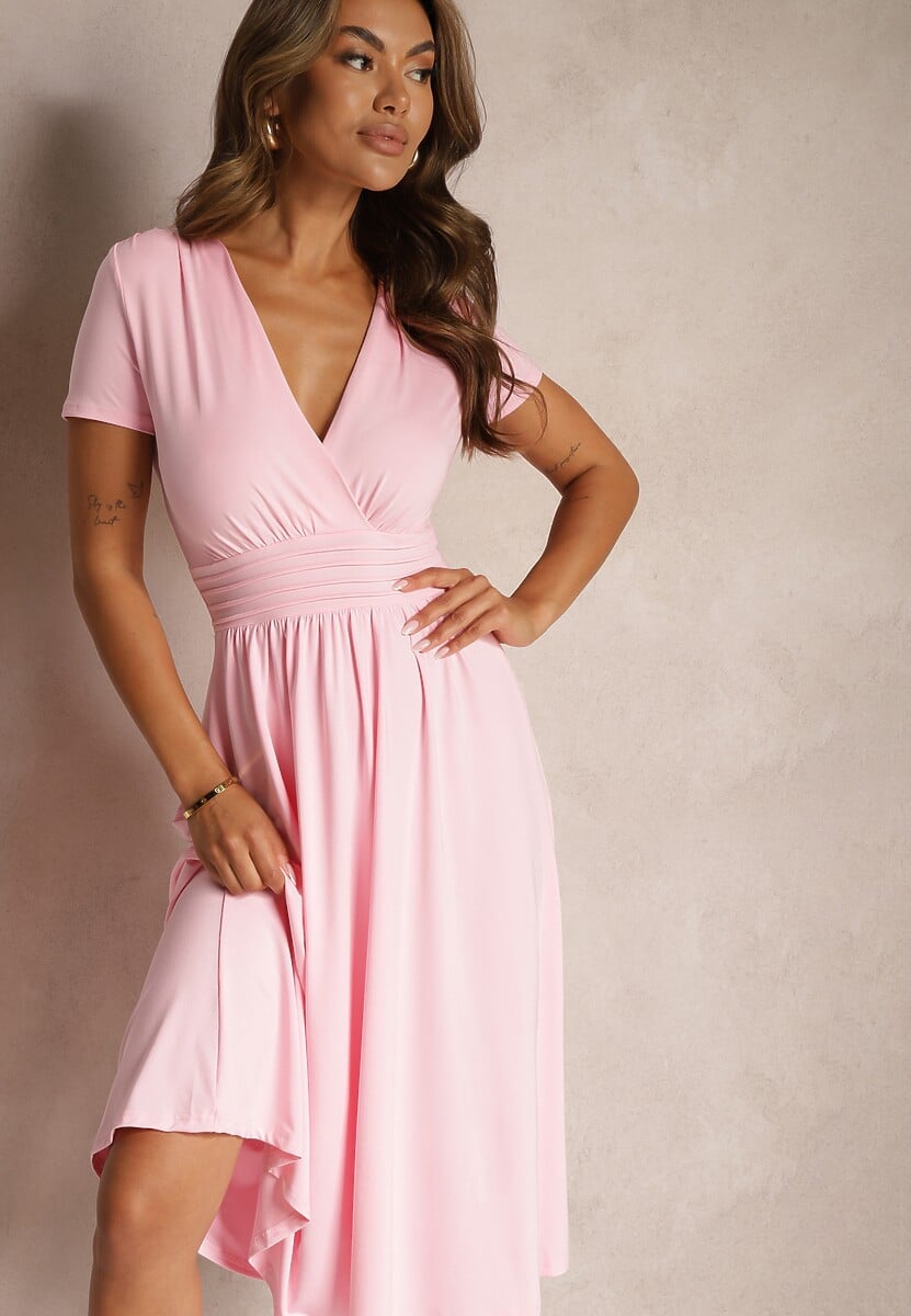 Rochie roz Talia Imprimeu petrecere Rimadea 1
