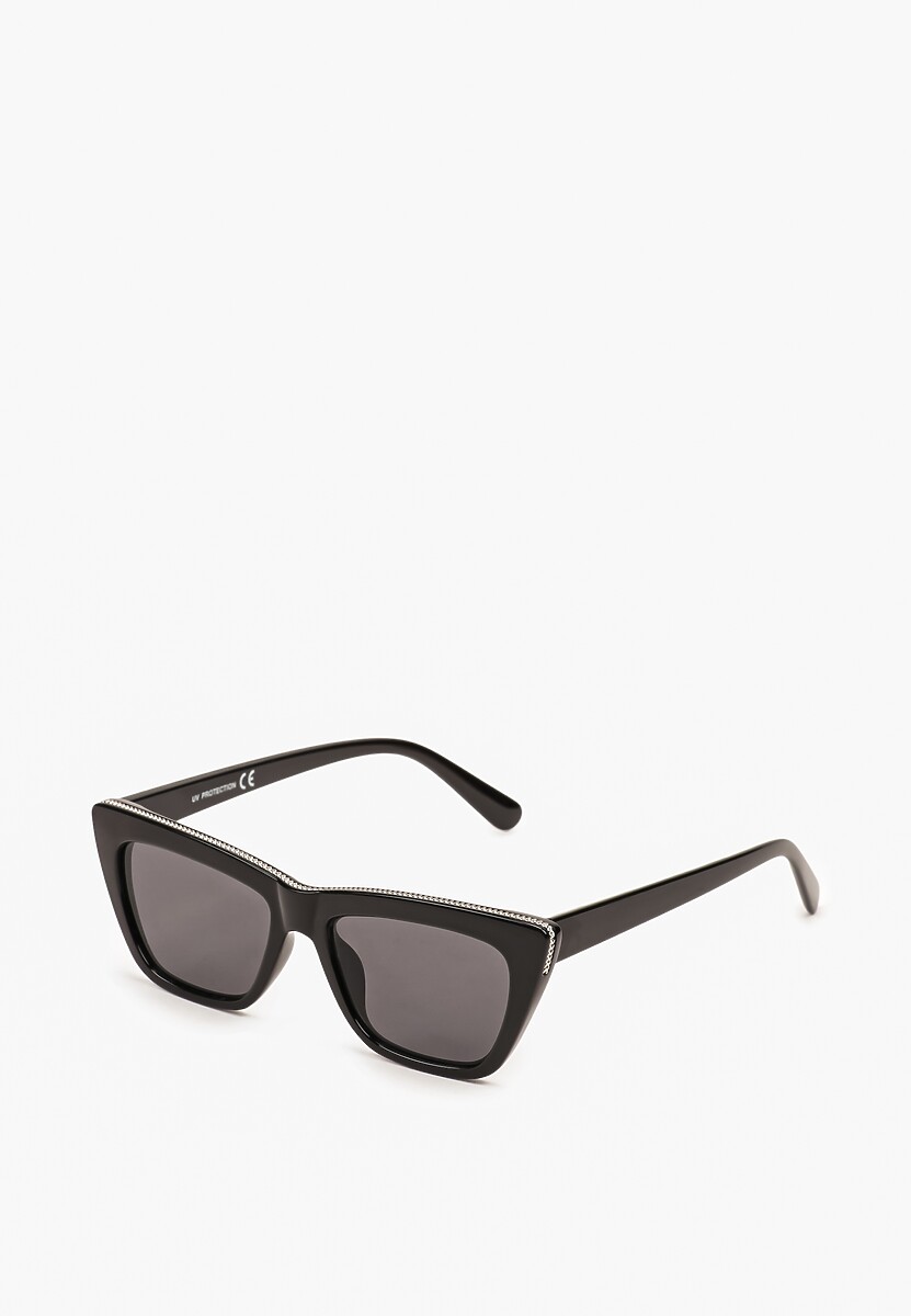 Czarno-Srebrne Okulary Przeciwsłoneczne Cat Eye z Filtrem UV Diralea 1