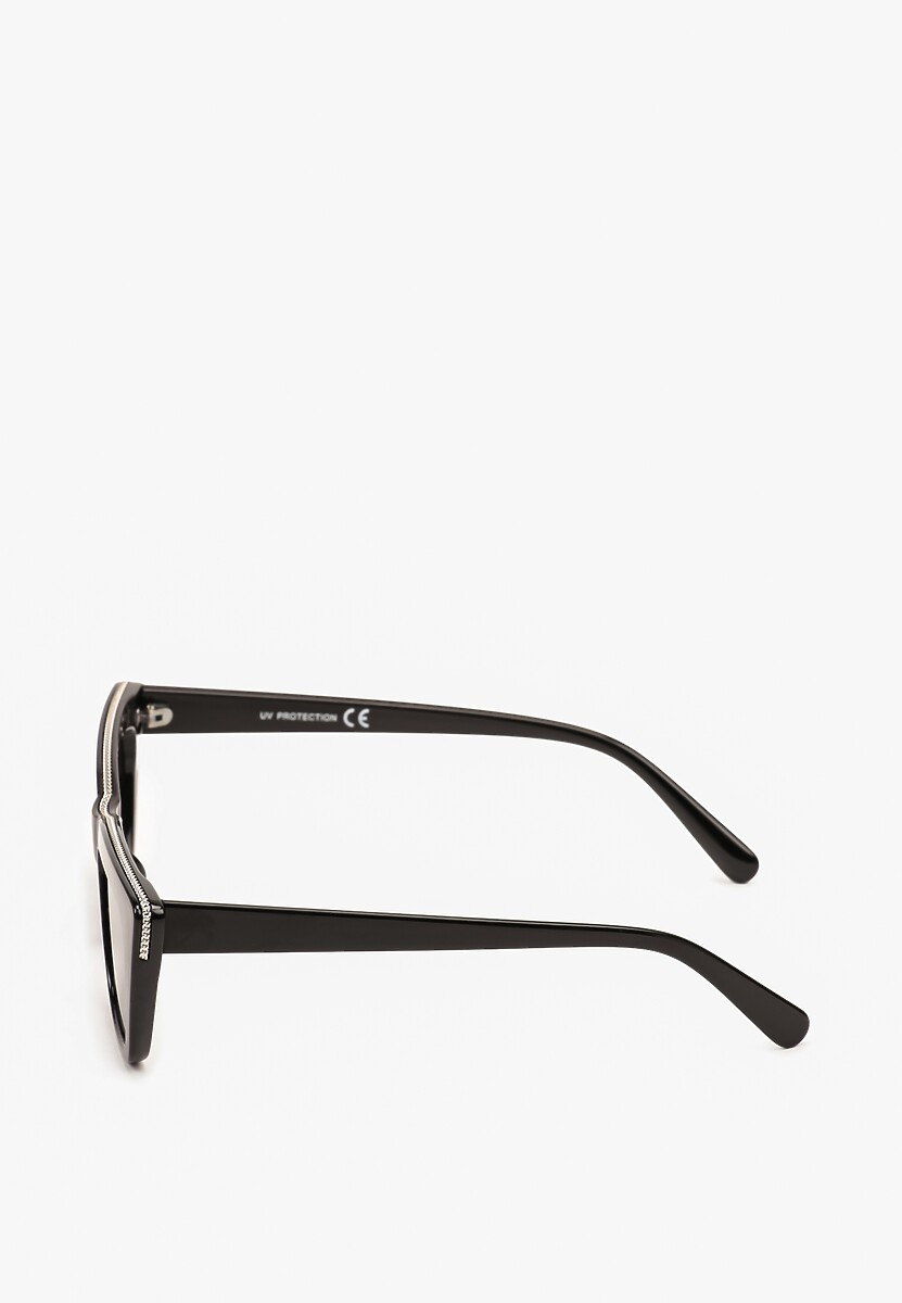 Czarno-Srebrne Okulary Przeciwsłoneczne Cat Eye z Filtrem UV Diralea 2