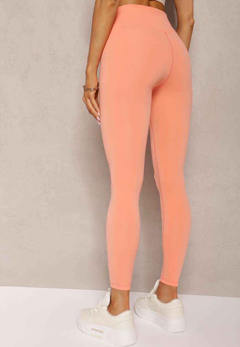Pomarańczowe Sportowe Legginsy High Waist Quarefia 3