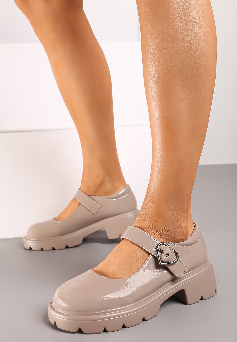 Bej pantofi Derby 2