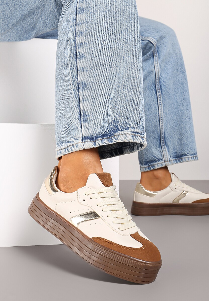Sneakers Bej cu maro 1
