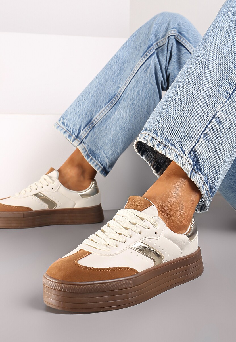 Sneakers Bej cu maro 2